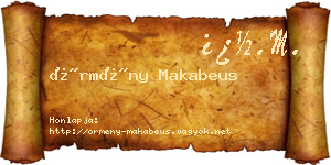 Örmény Makabeus névjegykártya